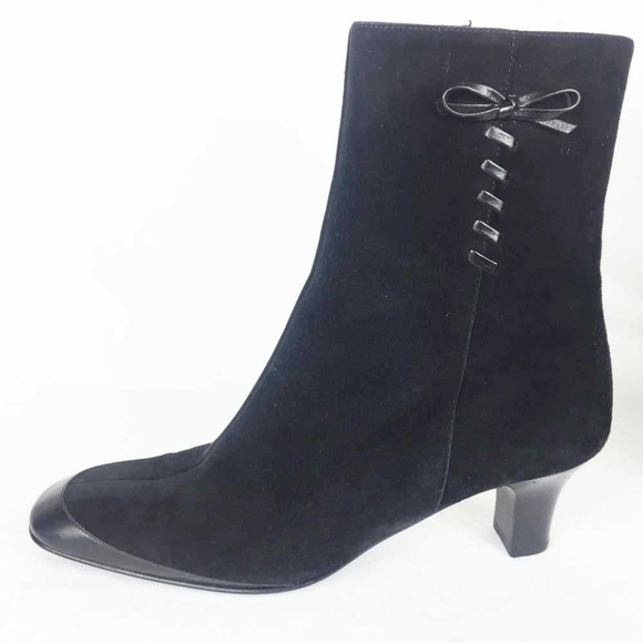 Salvatore Ferragamo Black Nubuck Ankle Boots 5.5 - Picture 2 of 8